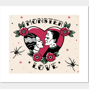 Monster Love // Bride of Frankenstein Vintage Tattoo Posters and Art